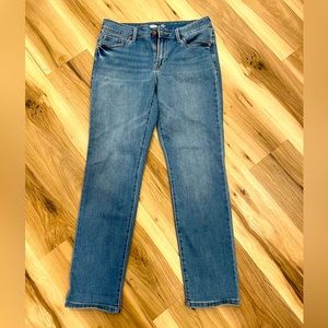 Old Navy mid rise Power Slim Straight jeans. Size 8. Like new.